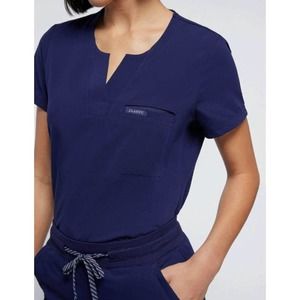 JAANUU Lot of 2 Women's Scrub Tops Size XS Navy Blue Style J96173